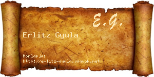 Erlitz Gyula névjegykártya
