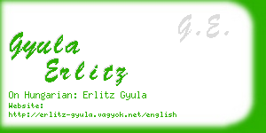 gyula erlitz business card
